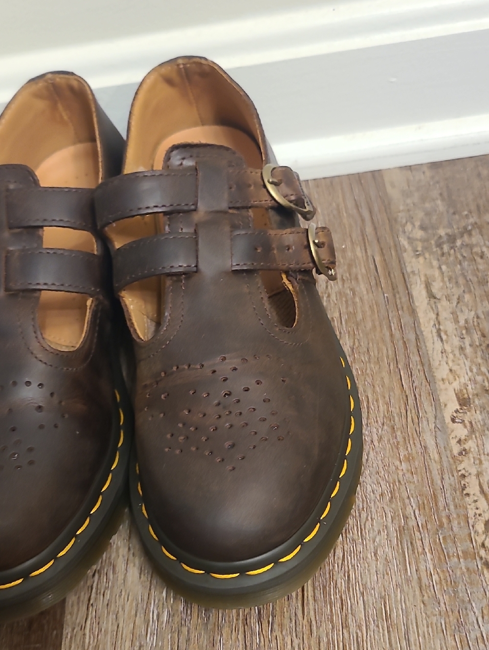 Dr Martens 8065 Mary Jane Crazy Horse Buckle Strap Shoes - Picture 6 of 9